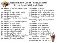 Goodbye 1st Grade, Hello 2nd by Mrs. Corbett's Class